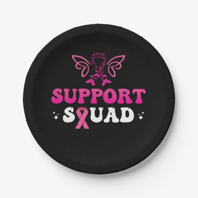 support squad breast cancer awareness paper plate (Front)