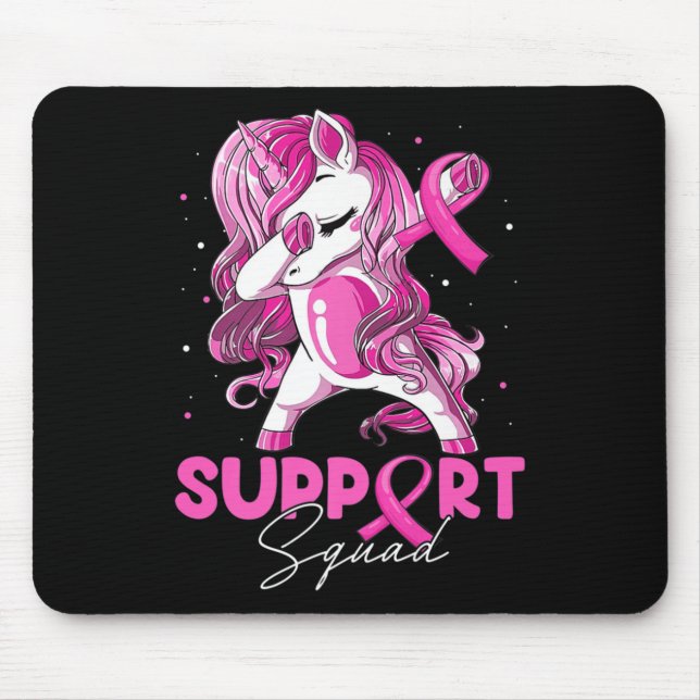 Support Squad Breast Cancer Awareness Pink Dabbing Mouse Pad (Front)