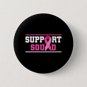 Support Squad Breast Cancer Awareness Pink Ribbon 6 Cm Round Badge