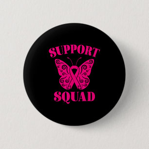 Support Squad Breast Cancer Awareness Pink Ribbon  6 Cm Round Badge