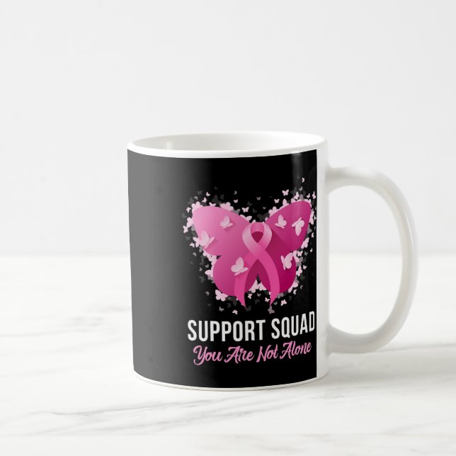 Support Squad Breast Cancer Awareness Pink Ribbon  Coffee Mug (Right)