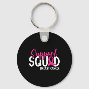 Support Squad Breast Cancer Awareness Pink Ribbon Key Ring