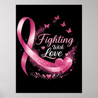 Support Squad Breast Cancer Awareness pink ribbon  Poster