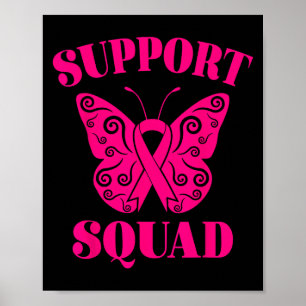 Support Squad Breast Cancer Awareness Pink Ribbon Poster