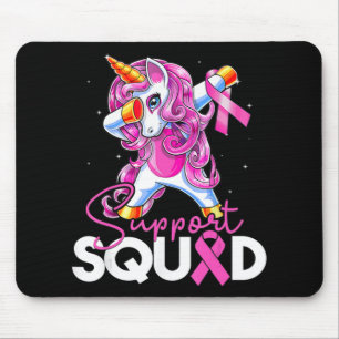 Support Squad Breast Cancer Awareness Pink Unicorn Mouse Pad