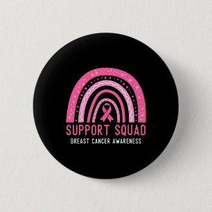 Support Squad Breast Cancer Awareness Ribbon Pink  6 Cm Round Badge