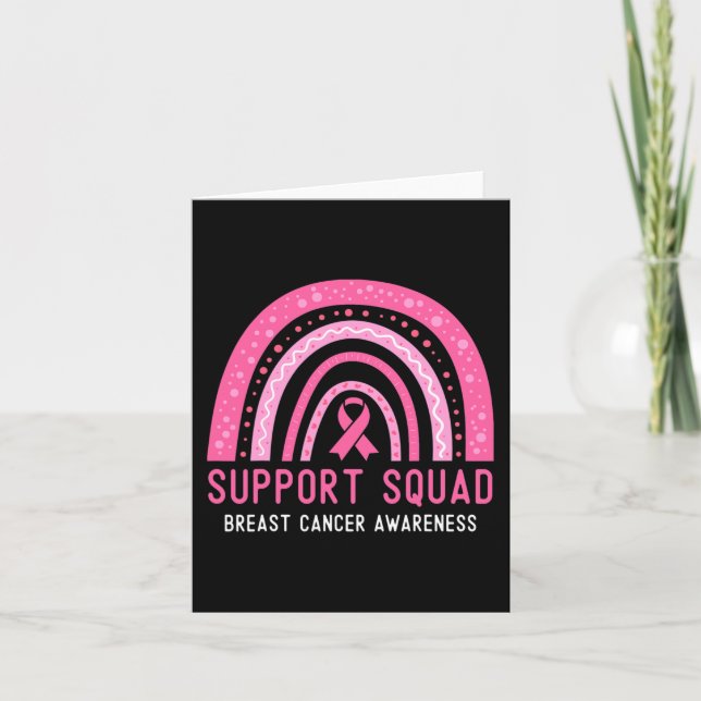 Support Squad Breast Cancer Awareness Ribbon Pink  Card (Front)
