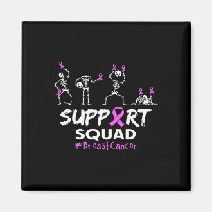 Support Squad Breast Cancer Awareness Skeleton Hal Magnet