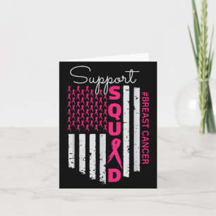 Support Squad Breast Cancer Awareness Usa Flag  Card