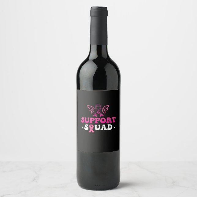 support squad breast cancer awareness wine label (Front)