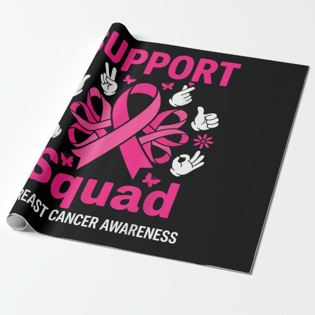 Support Squad Breast Cancer Awareness Wrapping Paper (Unrolled)