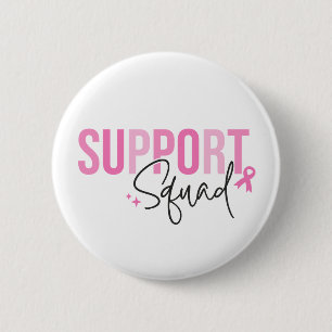 Support Squad Breast Cancer Pink Ribbon Awareness 6 Cm Round Badge