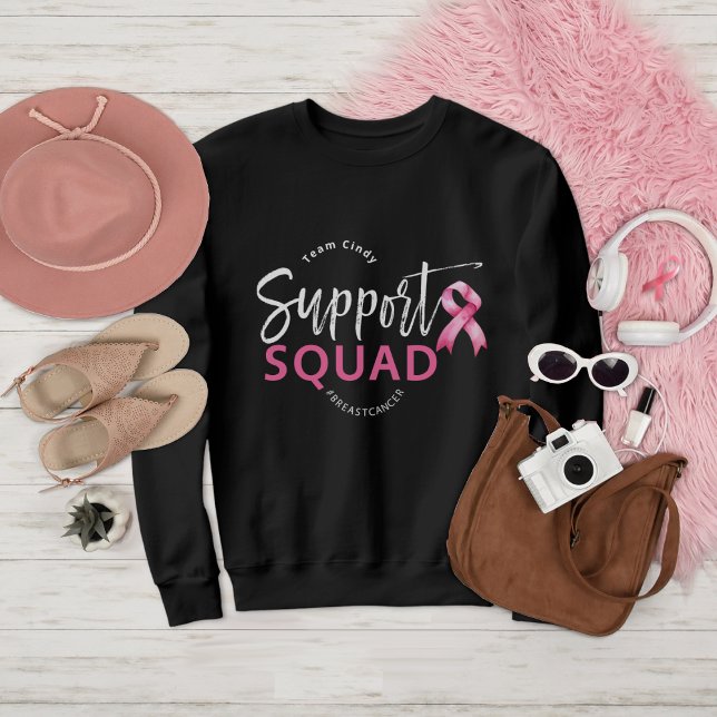 Support Squad Breast Cancer Pink Ribbon Sweatshirt (Creator Uploaded)