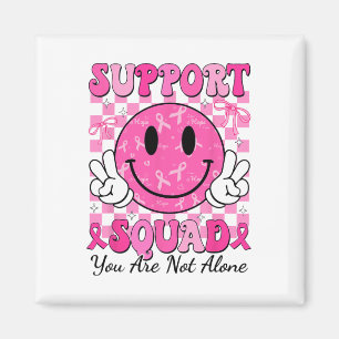 Support Squad Breast Cancer Smile Face Pink Ribbon Magnet