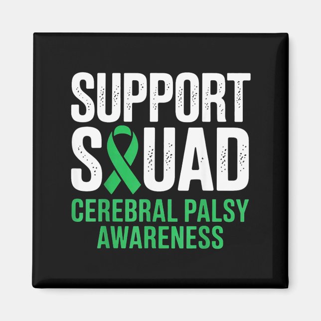 Support Squad Cerebral Palsy Awareness Green Magnet (Front)