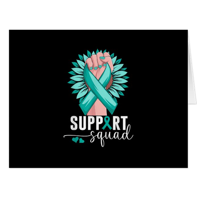 Support Squad Cervical Cancer Awareness Teal & Whi (Front Horizontal)