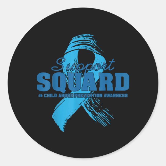 Support Squad Child Abuse Prevention Awareness Classic Round Sticker (Front)