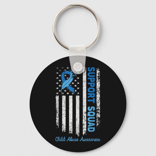 Support Squad Child Abuse Prevention Awareness Key Ring (Front)
