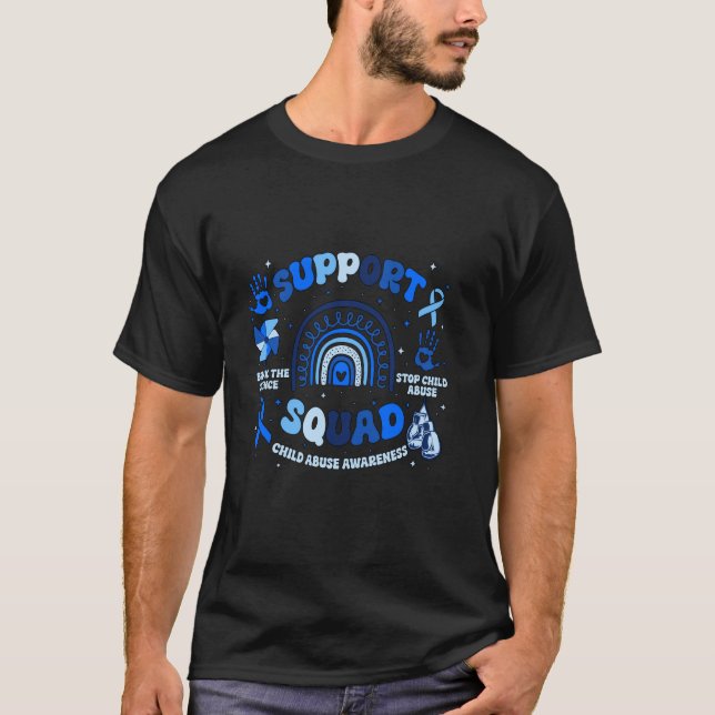 Support Squad Child Abuse Prevention Awareness Mon T-Shirt (Front)