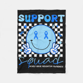 Support Squad Child Abuse Prevention Awareness Smi Fleece Blanket