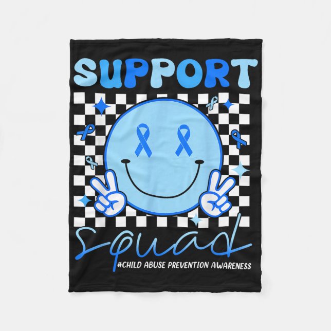 Support Squad Child Abuse Prevention Awareness Smi Fleece Blanket (Front)