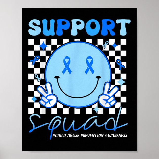 Support Squad Child Abuse Prevention Awareness Smi Poster (Front)