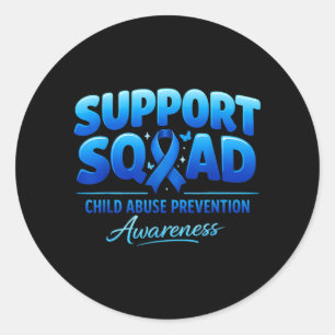 Support Squad Child Prevention Awareness Blue Classic Round Sticker