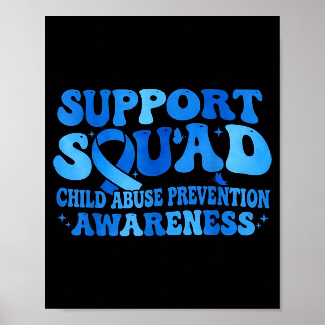 Support Squad Child Prevention Awareness Blue Poster (Front)