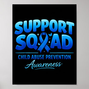 Support Squad Child Prevention Awareness Blue Poster