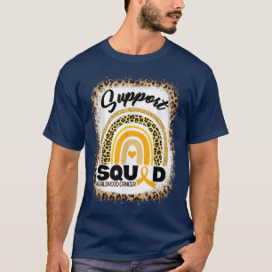 Support Squad Childhood Cancer Leopard Rainbow Sup T-Shirt