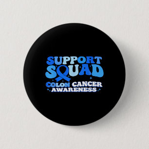 Support Squad Colon Cancer Awareness Colourectal 6 Cm Round Badge
