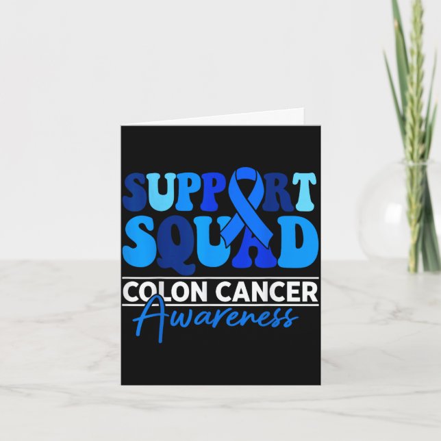 Support squad colourectal colon cancer awareness card (Front)