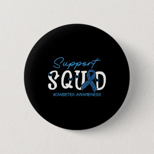 Support Squad Costume Blue Ribbon Diabetes Cancer  6 Cm Round Badge