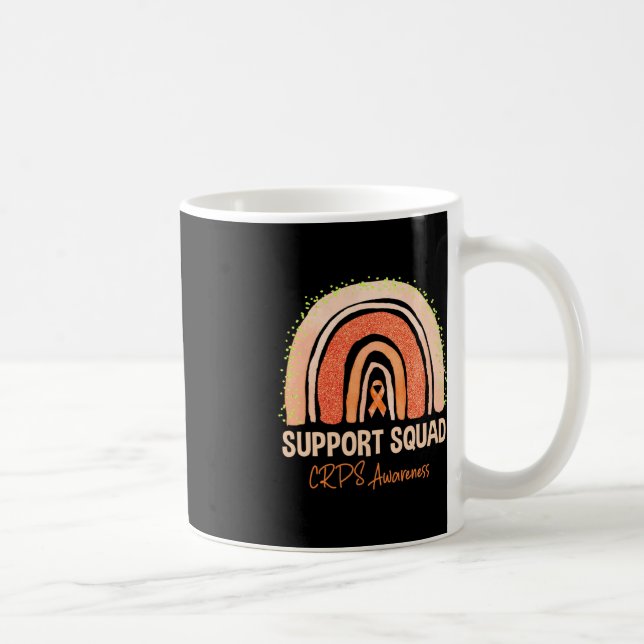 Support Squad CRPS Awareness Rainbow Orange Ribbon Coffee Mug (Right)