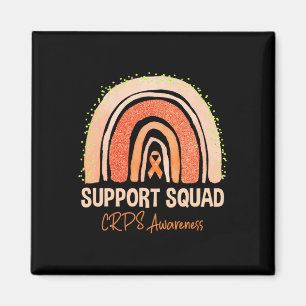 Support Squad CRPS Awareness Rainbow Orange Ribbon Magnet