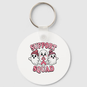 Support Squad Cute Ghosts Breast Cancer Awareness  Key Ring