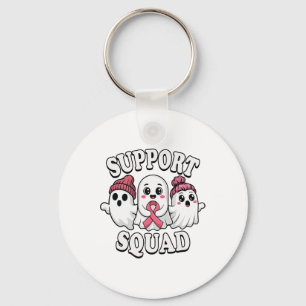 Support Squad Cute Ghosts Breast Cancer Awareness  Key Ring