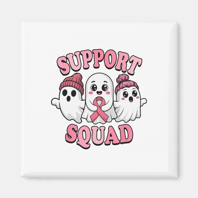Support Squad Cute Ghosts Breast Cancer Awareness  Magnet (Front)