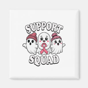 Support Squad Cute Ghosts Breast Cancer Awareness  Magnet