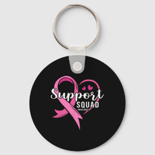 Support Squad Cute Heart Breast Cancer Awareness  Key Ring