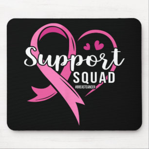 Support Squad Cute Heart Breast Cancer Awareness Mouse Pad