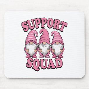 Support Squad Cute Pink Gnome Breast Cancer Mouse Pad
