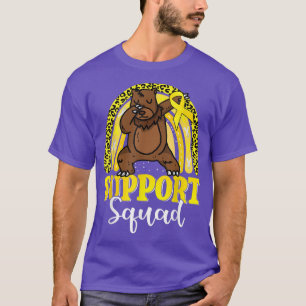 Support Squad Dabbing Bear Rainbow Childhood Cance T-Shirt
