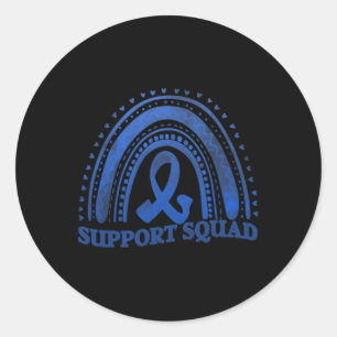 support squad diabetes awareness blue ribbon  classic round sticker