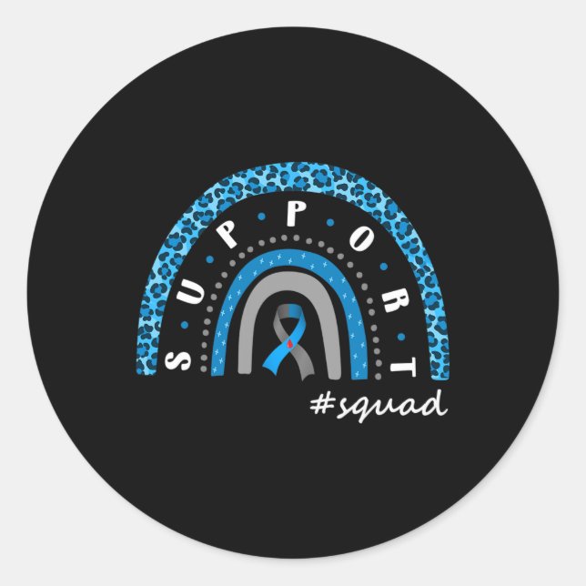 Support Squad Diabetes Rainbow T1d T2d Warrior  Classic Round Sticker (Front)