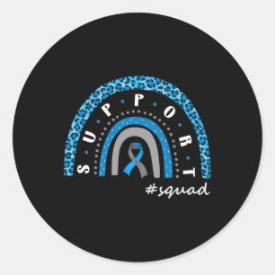 Support Squad Diabetes Rainbow T1d T2d Warrior Classic Round Sticker