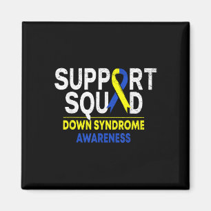 Support Squad Down Syndrome T21 Awareness Blue Yel Magnet
