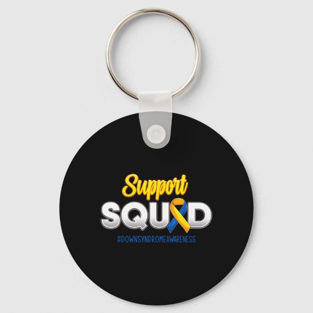 Support Squad Downs Syndrome Awareness T21 Hope Key Ring (Front)