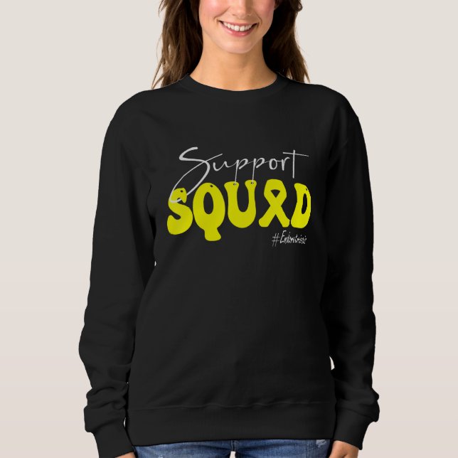 Support Squad Endometriosis Awareness Yellow Ribbo Sweatshirt (Front)