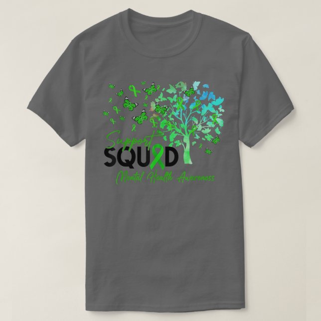Support Squad Fall Tree Leopard Mental Health Awar T-Shirt (Design Front)
